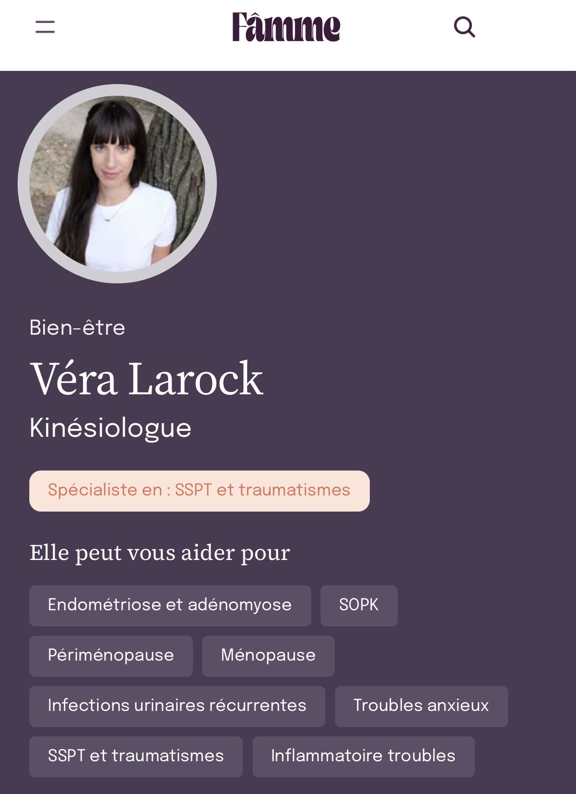 Kinésiologie et santé féminine : je rejoins le réseau Fâmme
